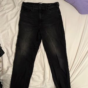 Old Navy black jeans with frayed bottoms